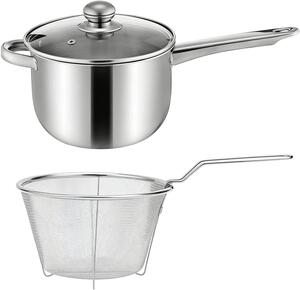 Pentola friggitrice in acciaio inossidabile con rivestimento antiaderente