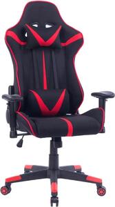 Sedia da gioco Happyment Luxe Nero – Regolabile in altezza – Sedia da ufficio ergonomica – Nero/Rosso – Sedia da gioco e da ufficio