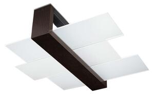 Lampada da soffitto FENIKS 2 wengé 2xE27 15W legno/vetro 12x43x43cm Sollux Lighting
