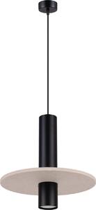 Lampada a sospensione PELTA 1 nero/beige 1xGU10 10W feltro/acciaio 126x30x30cm Sollux Lighting