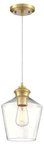 Pendente a luce singola Ramsey in ottone / vetro trasparente