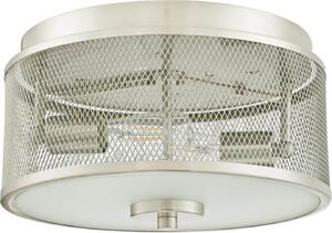 Plafoniera Morrison in nichel spazzolato con 2 sorgenti luminose