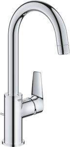 Grohe BauEdge Mitigeur monocommandé pour lavabo, L-Size, saillie 140mm, vidage à tirette, orientable, 23760001, 23760001