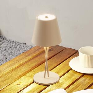 Lindby Lampada da tavolo ricaricabile a LED Janea, CROSS, beige, metallo