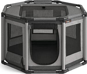 Cuccia Feandrea in tessuto Oxford, gabbia ottagonale per cani M, 72 x 72 x 43 cm, telaio in tubi di PVC, rete traspirante