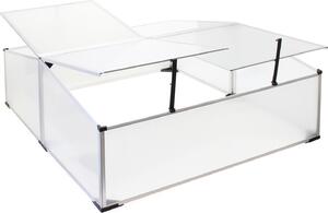 Serra Wiltec a doppio telaio freddo in alluminio, 100 x 120 x 40 cm, letto vegetale con tetto chiudibile e 4 ante, resistente alle intemperie, protezione UV