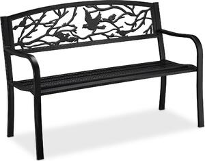 Panca da giardino relaxdays 10030989_46 metallo nero 127,0 cm