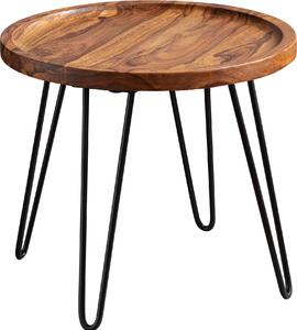Tavolo sheesham in legno massiccio 45x40x45 cm tavolo rotondo soggiorno | Wohnling