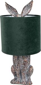Clayre & Eef Lampada da tavolo Rabbit Ø 20x43 cm Marrone Verde Poliresina