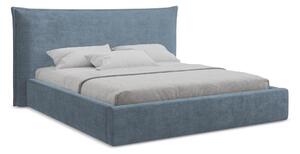 Letto matrimoniale imbottito blu con contenitore con rete inclusa 180x200 cm Esala – Makamii