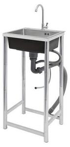 Miscelatore da cucina – Miscelatore per lavello – Miscelatore monocomando – Miscelatore per bagno – Miscelatore a colonna – Materiale: acciaio inossidabile – Bocchetta girevole a 360° – Dimensioni: 45x40x22 cm