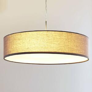 Lampada a sospensione Lindby Sebatin, Ø 50 cm, grigio, tessuto, E27