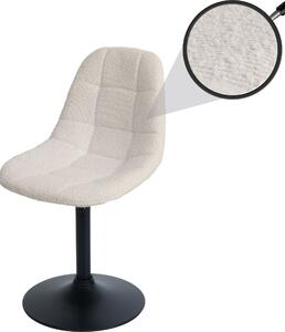 Sedia da pranzo HWC-A60, sedia da cucina girevole, acciaio Tessuto /tessuto bouclé (450g/m²) ~ beige