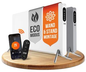Stufa elettrica a convezione - 2000W - Con Wi-Fi e app - Bianca - Per uso interno