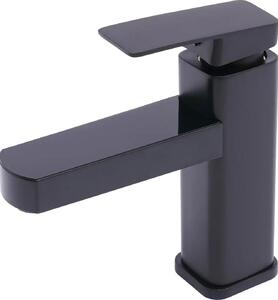 Rubinetto per lavabo - Miscelatore monocomando - Acciaio inossidabile - Cartuccia in Vetroceramica - Montaggio su colonna - Luce LED - Nero