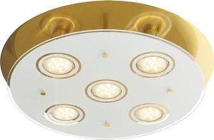 Plafoniera a LED Naomi in metallo vetro color bronzo Ø36cm funziona solo con sorgente luminosa a risparmio energetico