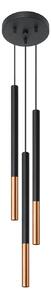 Lampada a sospensione MOZAICA 3P nero/rame 3xG9 8W acciaio 90x20x20cm Sollux Lighting