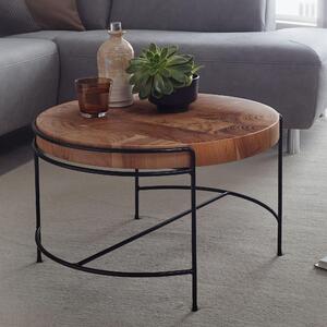 Tavolino da caffè 62x40x62 cm legno massiccio di acacia / metallo | Wohnling