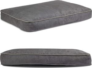 Letto per cani | Cuscino per cani con memory foam | Letto per cani lavabile | Pelle scamosciata | Grande XL: 75 x 100 cm | Colore: grigio chiaro