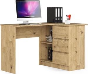Scrivania ad angolo AKORD B16 destra rovere Artisan con L124 x H77 x P85 cm