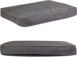 Letto per cani | Cuscino per cani con memory foam | Letto per cani lavabile | Pelle scamosciata | Grande XXL: 100 x 120 cm | Colore: grigio chiaro