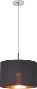 Lampada a sospensione Monica metallo tessile grigio/ oro/ cromo Ø38cm H:126cm
