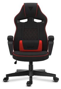Sedia da gioco SENSE7 Knight in tessuto nero-rosso - Sedia da ufficio ergonomica Sedia da scrivania Sedia da computer Sedia da gaming Sedia da corsa 120 kg
