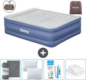 Materasso gonfiabile Bestway - 2 persone - 152 x 203 x 61 cm - Grigio/Blu - Accessori inclusi