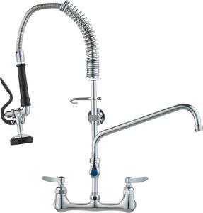 VEVOR Rubinetto commerciale con doccetta pre-lavello, altezza 63 cm, bocca girevole 305 mm, montaggio a parete Rubinetto per lavello, struttura in ottone con doccetta estraibile, per lavello a 1/2/3 scomparti