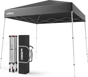 Gazebo pieghevole Wiltec 250 x 250 x 270 cm grigio impermeabile, gazebo con chiusura centralizzata, gazebo da giardino con gambe regolabili, gazebo da festa per festival