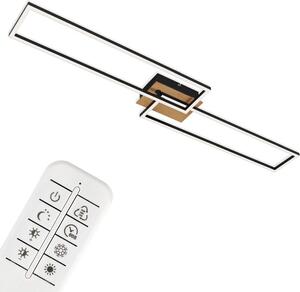BRILONER FRAME Lampada da soffitto a LED, telecomando, dimmerabile, controllo della temperatura del colore CCT, orientabile, nero, 110 x 24,8 x 8,5 cm