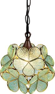 Clayre & Eef lampada a sospensione Tiffany 21x21x17/90 cm in vetro verde