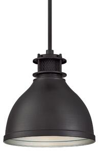 Lampada a sospensione industriale vintage in metallo gun metal con 1 sorgente luminosa