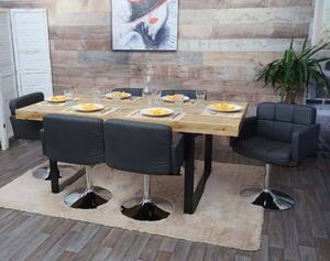 Set di 6 sedie da sala da pranzo Orlando, sedia da cucina girevole, Pelle finta cromata certificata MVG ~ grigio