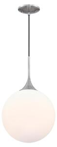 Lampada a sospensione LED dimmerabile Moretti nichel / vetro opale latteo