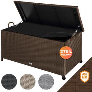 Casaria® Baule da Esterno XXL 117x53x60cm 270L Box con Ruote Impermeabile Resistente Cassettone Contenitore Cuscini Giocatoli Mobili Giardino Bauli