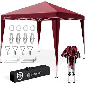 CASARIA® Padiglione Capri 3x3m Pieghevole Pop-Up Impermeabile per Giardino Tenda per Feste Fissa Rosso