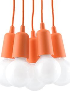 Lampada a sospensione DIEGO 5 arancione 5xE27 15W PVC 90x25x25cm Sollux Lighting