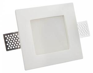 Portafaretto GU10 e MR16 in Gesso Pitturabile con Copertura Satinata, Quadrato Ø120x120 mm Materiale Gesso