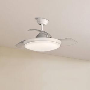 ACB ILUMINACIÓN Ventilatore da soffitto Zonda, motore DC, silenzioso, bianco, IP44, CCT