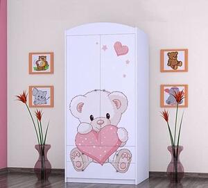 BDW Armadio, 2 ante, 2 cassetti, guardaroba, 180x90 cm, bianco