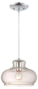 Lampada a sospensione cromo / vetro trasparente Maxi con 1 sorgente luminosa
