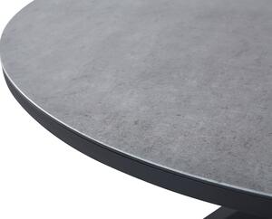 Tavolo da giardino in alluminio e vetro nero e grigio ⌀ 120 cm Beliani