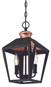 Lampada a sospensione Valery in rame nero con 2 sorgenti luminose