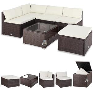 CASARIA® Lounge Tavolo da Giardino Set Polyrattan Mobili da Esterno Inclusi Cuscini 318L Gruppo di Seduta Terrazza Balcone Salottino Outdoor