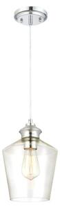 Pendente a luce singola Ramsey cromo / vetro trasparente