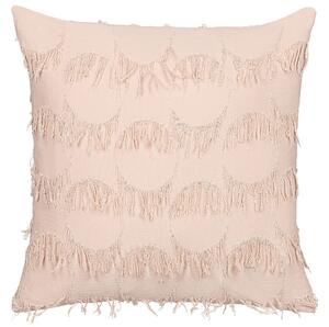 Set di 2 cuscini in poliestere rosa con nappe 45 x 45 cm stile boho camera da letto soggiorno Beliani