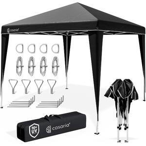 CASARIA® Padiglione Capri 3x3m Pieghevole Pop-Up Impermeabile per Giardino Tenda per Feste Fissa Nero