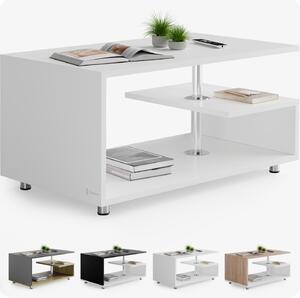 CASARIA® Tavolino Orlando 95x55x50cm 3 Ripiani Legno Regolabile in Altezza Tavolo Basso da Caffé Salotto da Divano Design Moderno