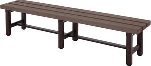 Panca da giardino Alu MCW-K60, panca da parco, panca per balcone, resistente agli agenti atmosferici, realizzata in WPC, 180 cm, colore marrone